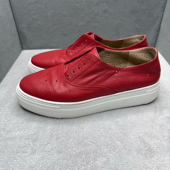 Fratelli Rossetti Shoes - Fratelli Rossetti Hobo Sport Women's 38 Red Leather Platform Slip On Sneakers